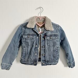 Levi’s Size 2T Sherpa Lined Denim Bomber Coat